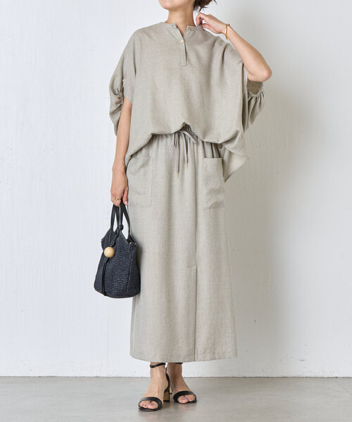 BEARDSLEY（ビアズリー）の「麻調合繊ボリュームブラウス（シャツ