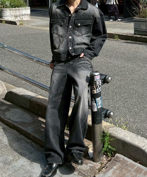 Chikashitsu +】semi wide denim pants 2 / 【チカシツプラス