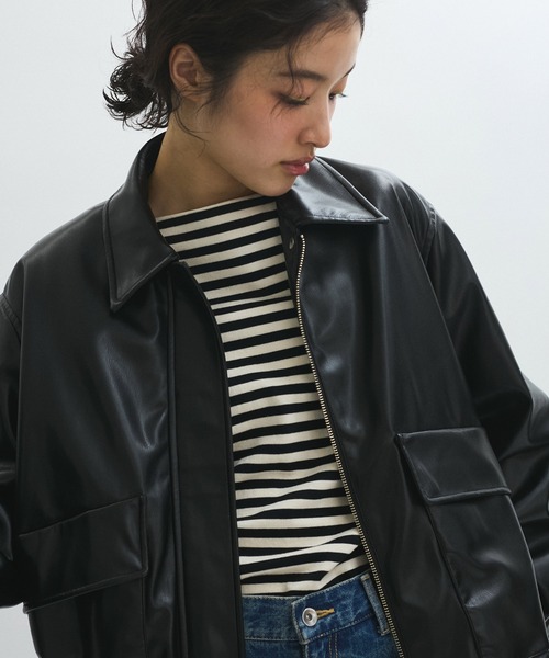 セール】シンセティックレザーブルゾン（ブルゾン）｜ADAM ET ROPE