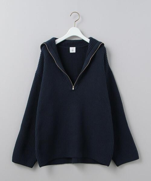 6（ロク）の「＜6(ROKU)＞HIGH ZIP SAILOR KNIT/ニット（ニット