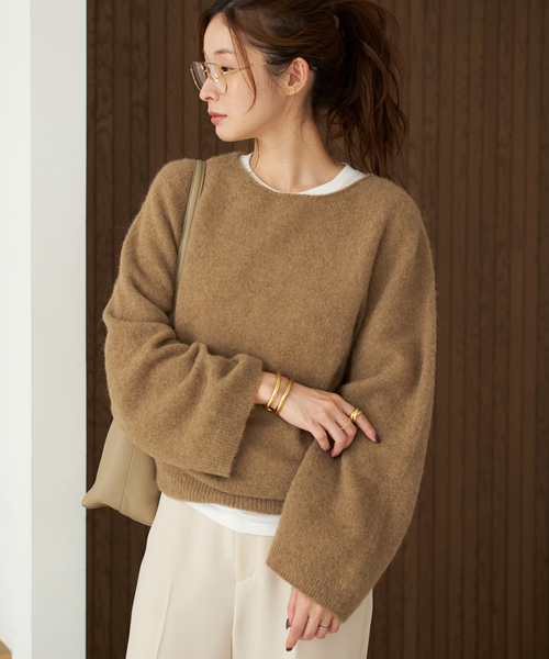 追加》Baby Alpaca ラグラン プルオーバー（ニット/セーター）｜Plage