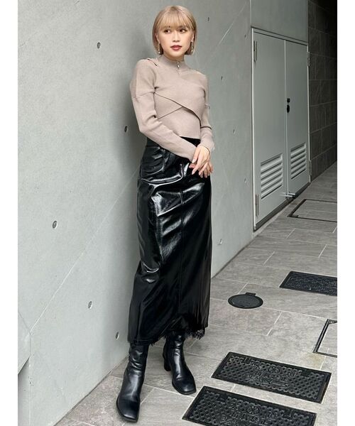 セール】フェイクパテントレザースカート（スカート）｜MURUA