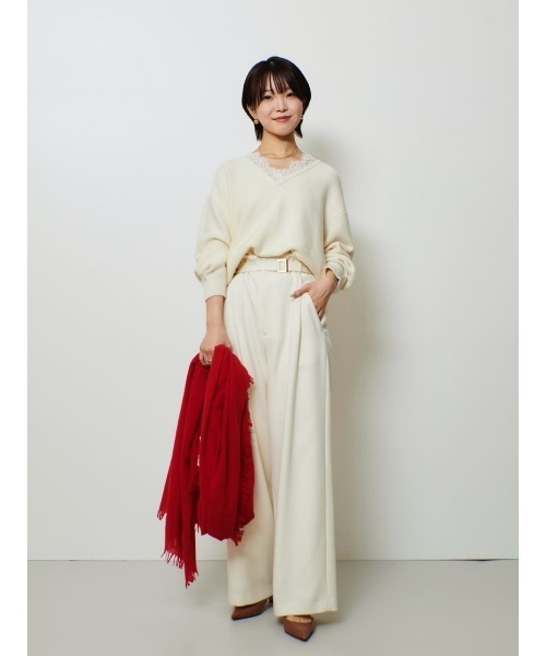 レースドッキングプルオーバー（ニット/セーター）｜allureville