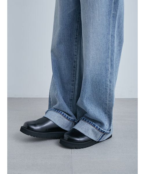 裾折り返しストレート美脚デニム（デニムパンツ）｜MIESROHE