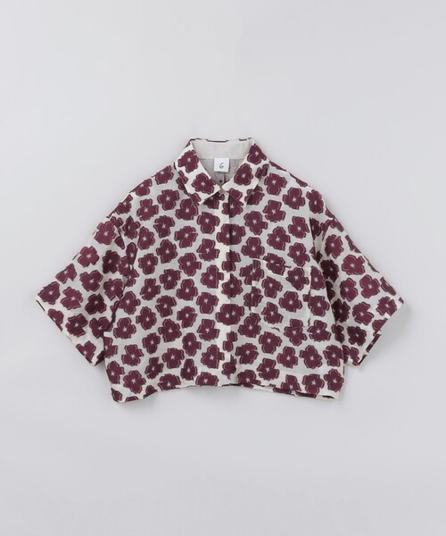 6(ROKU)＞フラワー ジャカード ショートスリーブシャツ