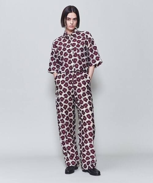 6(ROKU)＞フラワー ジャカード ショートスリーブシャツ