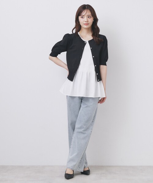 ノースリペプラムドッキングトップス【洗濯機洗い可/接触冷感】（T