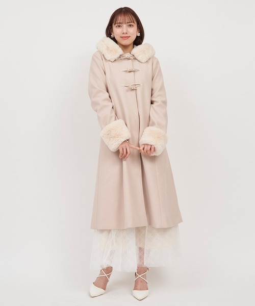 セール】ファー付ロングダッフルコート（ダッフルコート）｜ROYAL