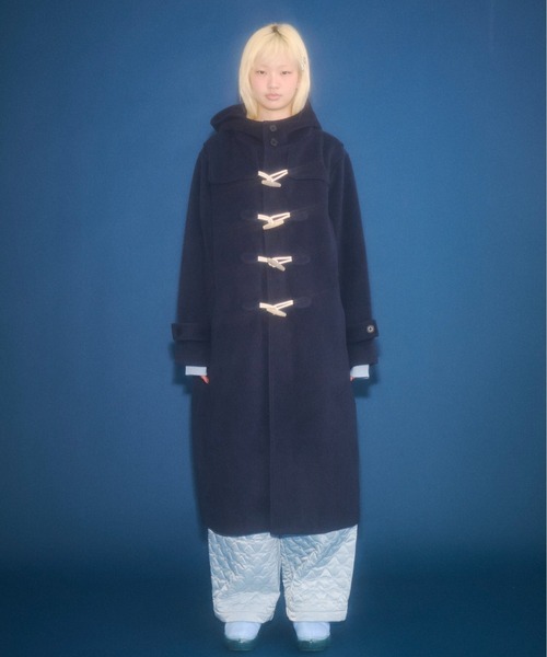 セール】high-neck hooded long duffle coat / ハイフードロング