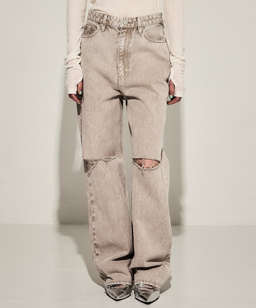 CLANE/クラネ】SLASH CUT DENIM PANTS/スラッシュカットデニムパンツ