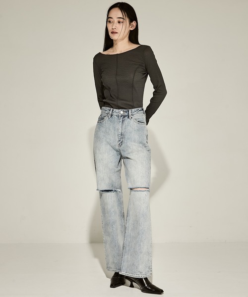 CLANE/クラネ】SLASH CUT DENIM PANTS/スラッシュカットデニムパンツ