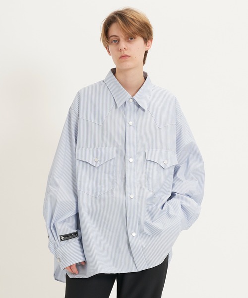 Jieda（ジエダ）の「STRIPE OVERSIZED WESTAN SHIRTS（シャツ/ブラウス