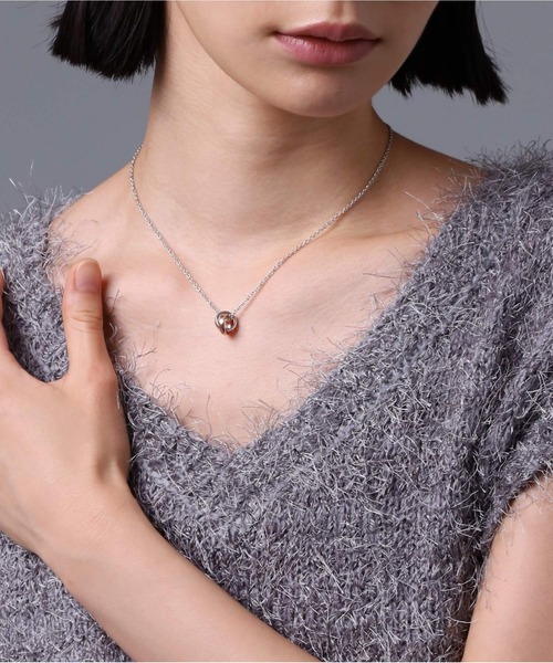 THE EDGE”カッティングダブルリングペアネックレス/シルバー925【LION