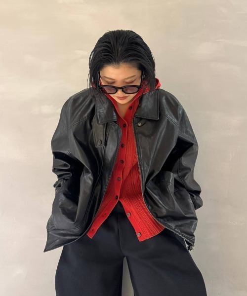 セール】ヴィンテージレザーブルゾン/640179（ブルゾン）｜JEANASIS