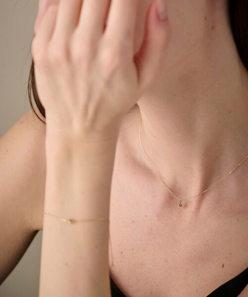 K18YG フルール ネックレス（誕生石 5・7・9月）（ネックレス）｜ete