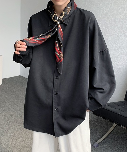 セール】【FVLMEN】ring scarf dolman sleeve shirt/リングスカーフ付
