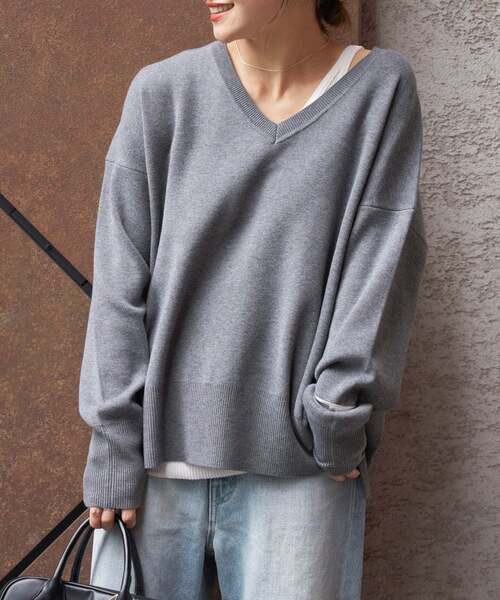 WEB限定追加2》ウォッシャブルTEXBRID Vプルオーバー（ニット/セーター