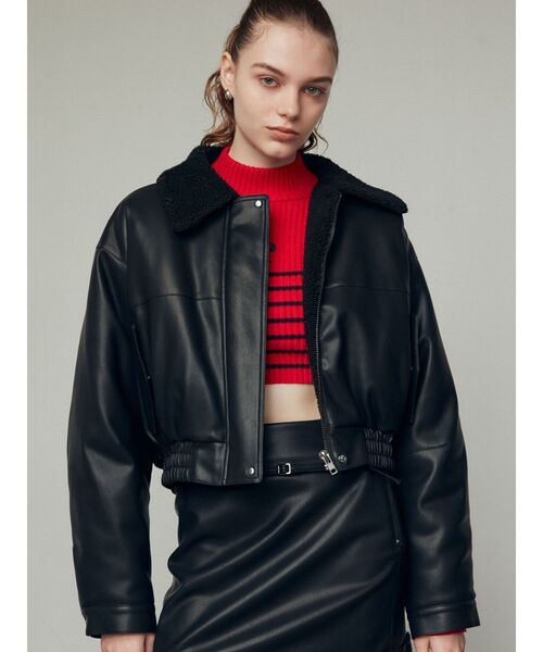 EMODA（エモダ）の「フェイクレザーボアブルゾン（ブルゾン）」 - WEAR