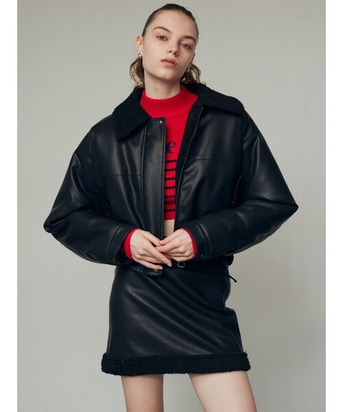 EMODA（エモダ）の「フェイクレザーボアブルゾン（ブルゾン）」 - WEAR
