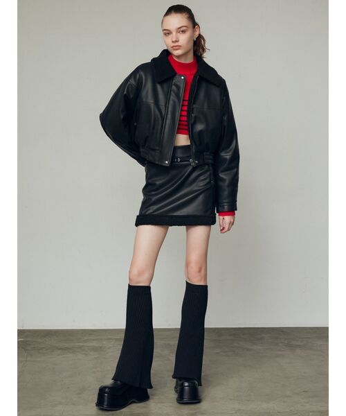 EMODA（エモダ）の「フェイクレザーボアブルゾン（ブルゾン）」 - WEAR