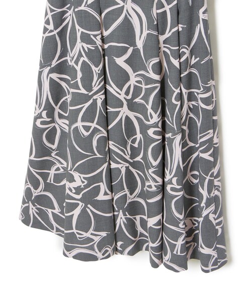 セール】ウールトロピカルプリントアシメタック スカート（スカート