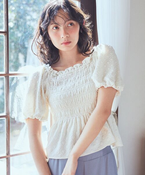 2wayオフショルジャガードブラウス（シャツ/ブラウス）｜earth