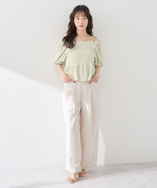 2wayオフショルジャガードブラウス（シャツ/ブラウス）｜earth