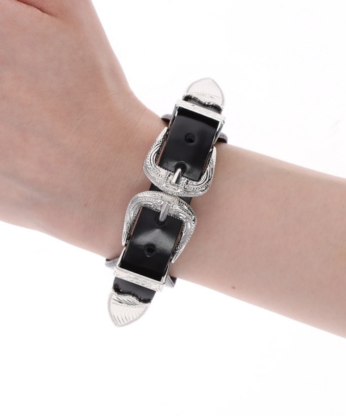 TOGA PULLA トーガプルラ ブレスレット レザー ブラック シルバー