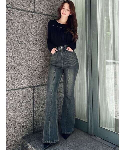 セール】スタイルメイクフレアデニムパンツ（デニムパンツ）｜RESEXXY