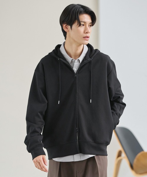 コットンポンチハイネックジップパーカー（パーカー）｜ESSENTIALS
