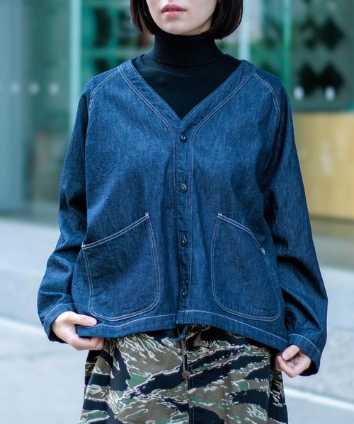 D.M.G. / ディーエムジー] 6ozデニム ワークシャツカーディガン