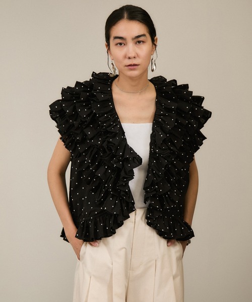 セール】【crinkle crinkle crinkle】別注フリルポンチョノースリーブ