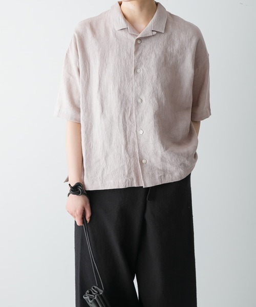 かぐれ（カグレ）の「リネンラミーオープンカラーシャツ（シャツ