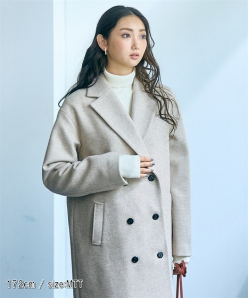 高身長 チェスターロングコート（トールサイズ）Essenave（チェスター