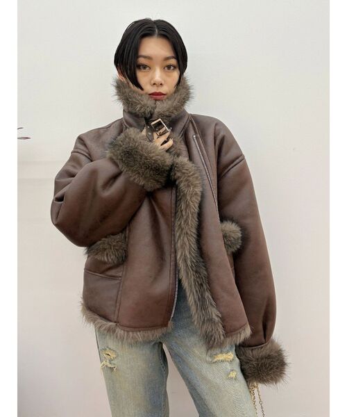 セール】リバーシブルフェイクファーブルゾン（ブルゾン）｜EVRIS