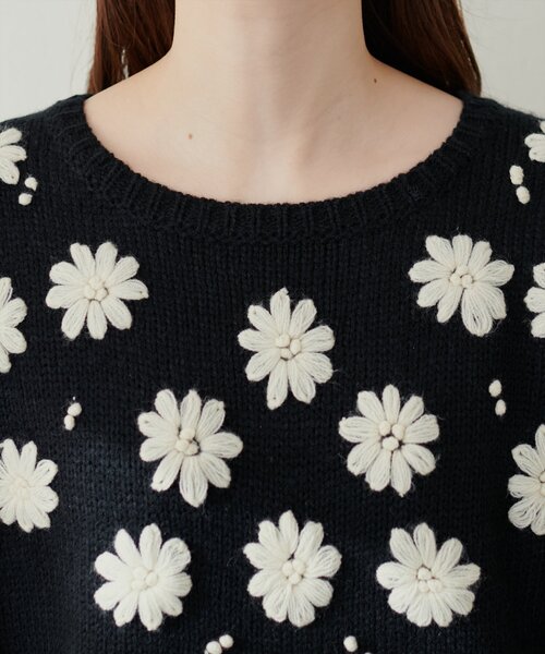 セール】お花刺繍ニット（ニット/セーター）｜natural couture