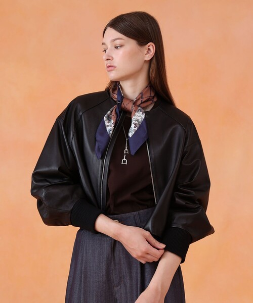 セール】ラムレザードルマンブルゾン（ライダースジャケット）｜ANAYI