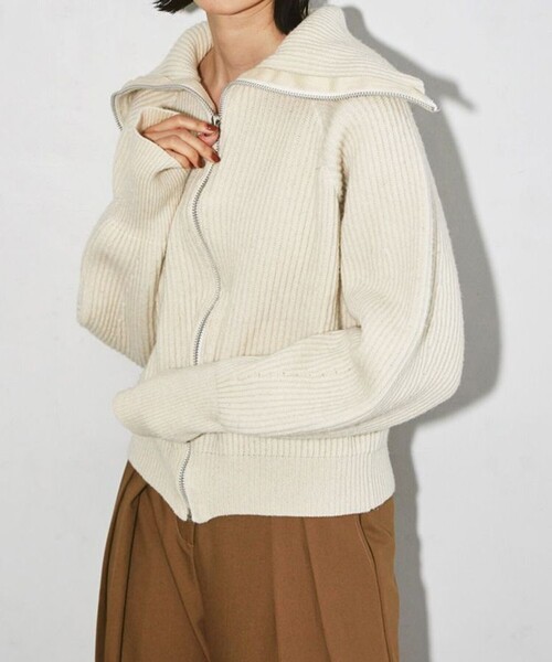 TODAYFUL/トゥデイフル】ウォッシュドウールジップニット（ニット