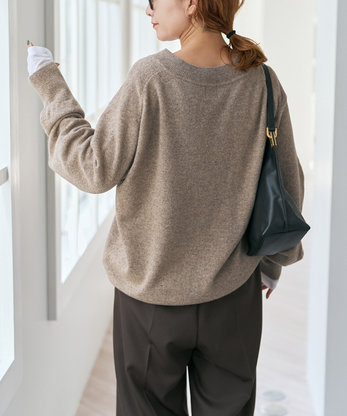 セール】《WEB限定カラー有り》カシミヤ混Vネックプルオーバー（ニット