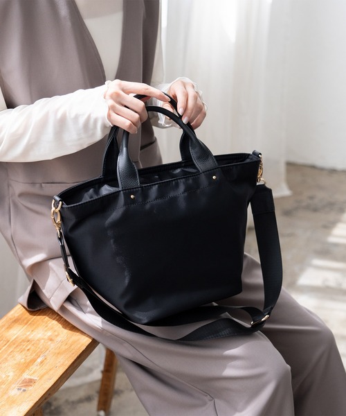 セール】本革ハンドル2wayミニナイロントートバッグ（トートバッグ