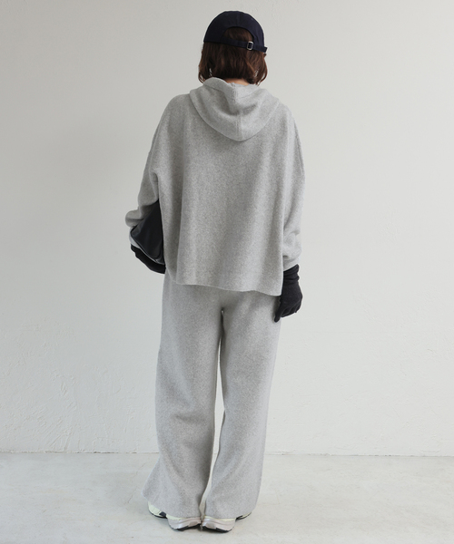 セットアップ対応可》エアリーワイドシルエットフーディー（ニット