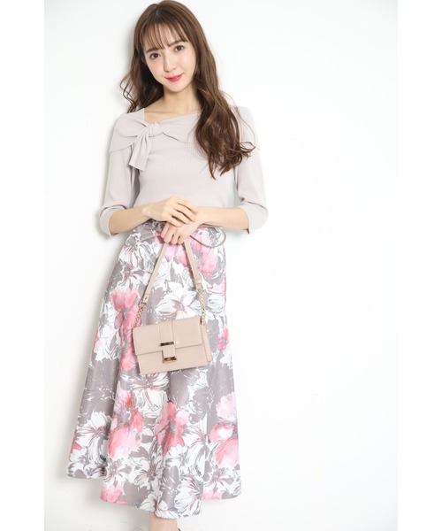 アプワイザーリッシェ大花プリントフレアスカート Apuweiser-riche