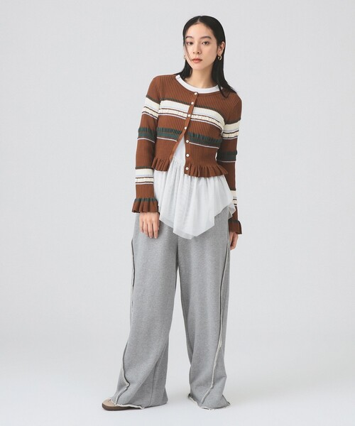 リブ マルチボーダー カーディガン（ニット/セーター）｜Ray BEAMS