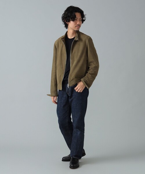 セール】【別注】EMMETI / JURI BEAMS3 スエード シングル ライダース