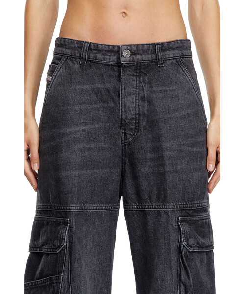 レディース デニム カーゴパンツ ルーズフィット（デニムパンツ