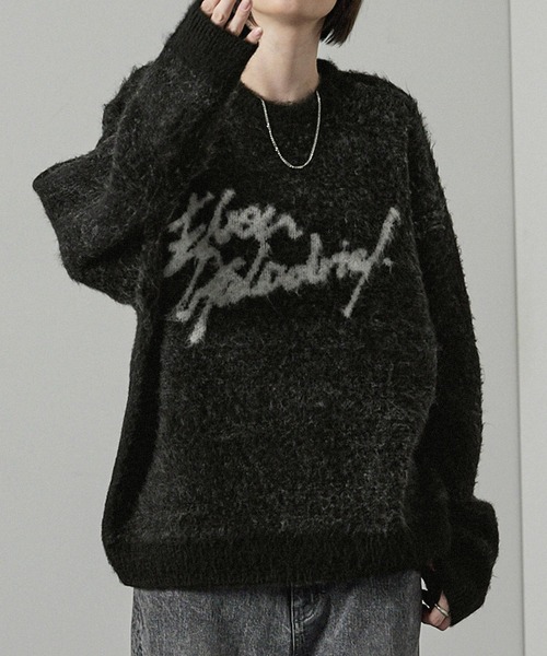 Alfred Alex】グラフィックデザイン ビッグシャギーニット（ニット