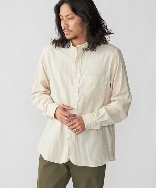 セール】【SHIPS別注】IKE BEHAR: ワイドコーデュロイ バンドカラー