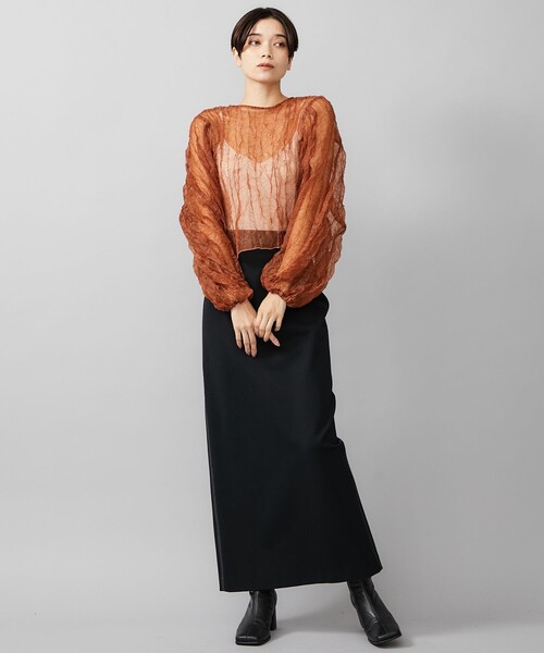 新品タグ付き LEINWANDE ラインヴァンド オーガンジーブラウス 新品