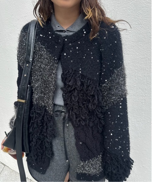 UND MIX YARN PATCHWORK KNIT CARDIGAN（カーディガン/ボレロ）｜Ameri