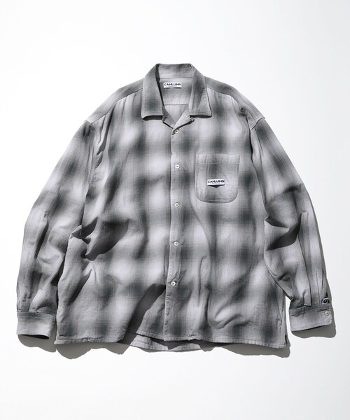 CAHLUMN/カウラム Magazine Pocket Open Collar Shirt(Ombre)/マガジン